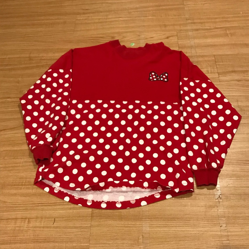 LIKE NEW! Disney Red Polka Dot Long Sleeve Size XS